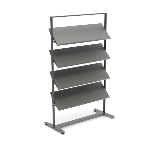 Présentoir sur vérins Arnage - 4 tablettes - l. 113 cm