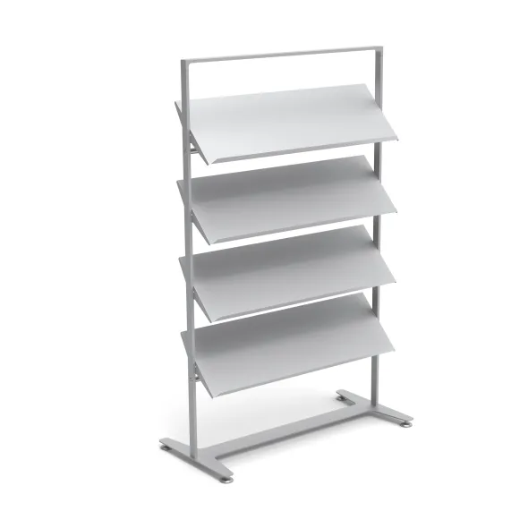Présentoir sur vérins Arnage - 4 tablettes - l. 113 cm
