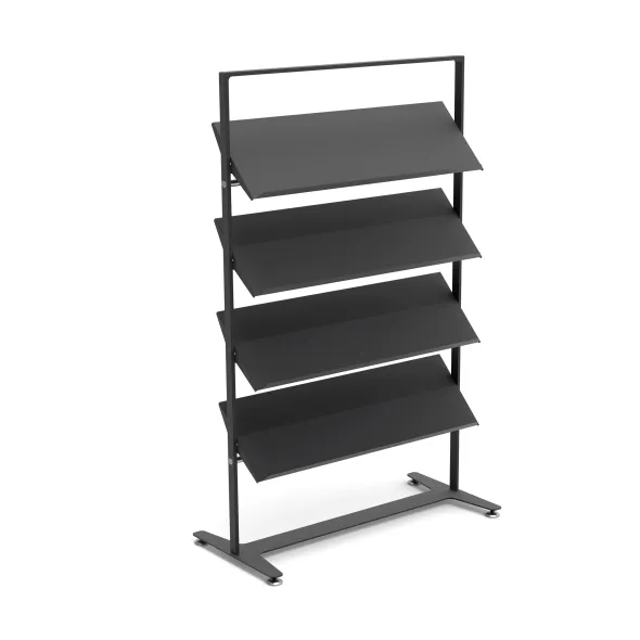 Présentoir sur vérins Arnage - 4 tablettes - l. 113 cm