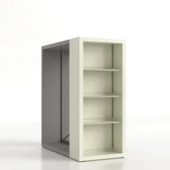 Rayonnage de bout de travée double face Nova - habillage métal - l. 65 x h. 150 x pr. 30 cm
