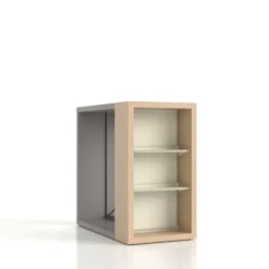 Rayonnage de bout de travée double face Nova - habillage stratifié - l. 65 x h. 120 x pr. 30 cm