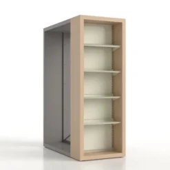 Rayonnage de bout de travée double face Nova - habillage stratifié - l. 65 x h. 180 x pr. 30 cm