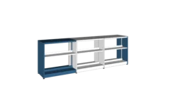 Rayonnage double face Lingo - l. 95 x h. 92 x pr. 55 cm - élément départ