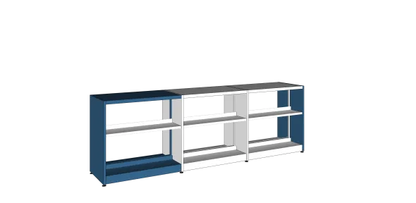 Rayonnage double face Lingo - l. 95 x h. 92 x pr. 55 cm - élément départ