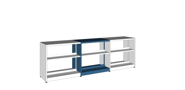 Rayonnage double face Lingo - l. 92,5 x h. 92 x pr. 55 cm - élément suivant