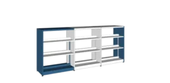 Rayonnage double face Lingo - l. 95 x h. 122 x pr. 55 cm - élément départ