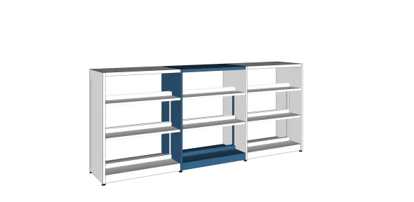 Rayonnage double face Lingo - l. 92,5 x h. 122 x pr. 55 cm - élément suivant