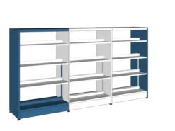 Rayonnage double face Lingo - l. 95 x h. 152 x pr. 55 cm - élément départ