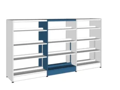 Rayonnage double face Lingo - l. 92,5 x h. 152 x pr. 55 cm - élément suivant