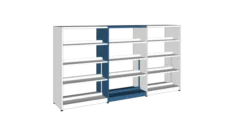 Rayonnage double face Lingo - l. 92,5 x h. 152 x pr. 55 cm - élément suivant