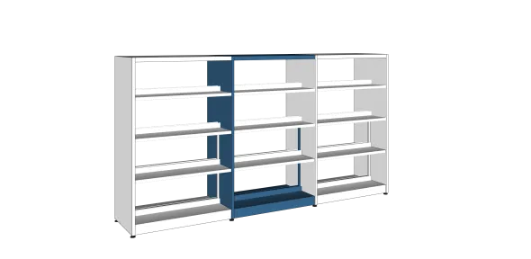 Rayonnage double face Lingo - l. 92,5 x h. 152 x pr. 55 cm - élément suivant