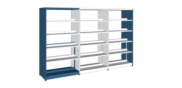 Rayonnage double face Lingo - l. 95 x h. 182 x pr. 55 cm - élément départ