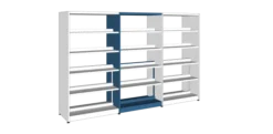 Rayonnage double face Lingo - l. 92,5 x h. 182 x pr. 55 cm - élément suivant
