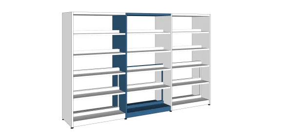 Rayonnage double face Lingo - l. 92,5 x h. 182 x pr. 55 cm - élément suivant