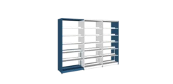 Rayonnage double face Lingo - l. 95 x h. 212 x pr. 55 cm - élément départ
