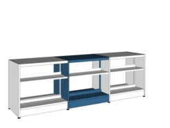 Rayonnage double face Lingo - l. 92,5 x h. 92 x pr. 65 cm - élément suivant