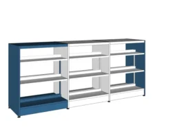 Rayonnage double face Lingo - l. 95 x h. 122 x pr. 65 cm - élément départ