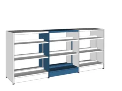 Rayonnage double face Lingo - l. 92,5 x h. 122 x pr. 65 cm - élément suivant