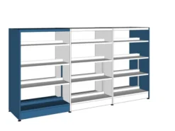 Rayonnage double face Lingo - l. 95 x h. 152 x pr. 65 cm - élément départ