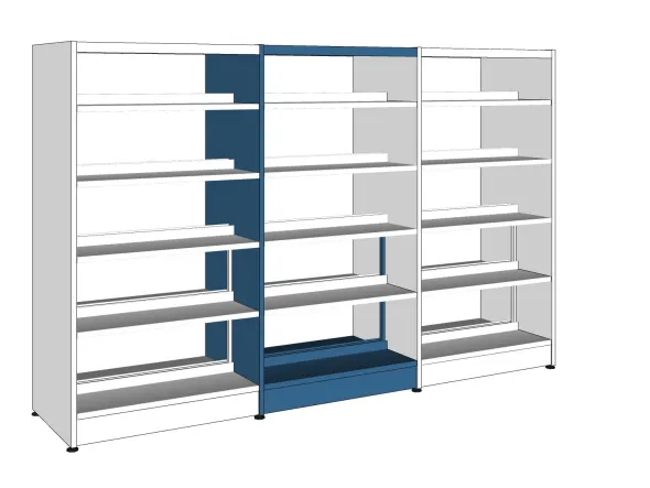 Rayonnage double face Lingo - l. 92,5 x h. 182 x pr. 65 cm - élément suivant