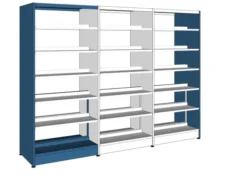 Rayonnage double face Lingo - l. 95 x h. 212 x pr. 65 cm - élément départ