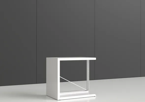 Rayonnage double face Nova - habillage métal - l. 95 x h. 90 x pr. 65 cm - élément départ