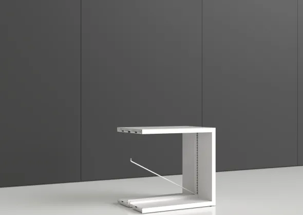 Rayonnage double face Nova - habillage métal - l. 95 x h. 90 x pr. 65 cm - élément final
