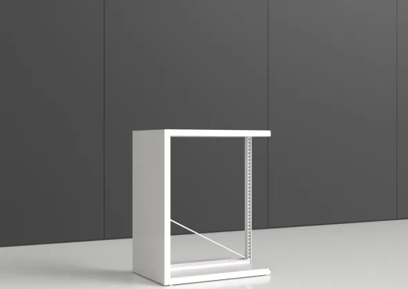 Rayonnage double face Nova - habillage métal - l. 95 x h. 120 x pr. 65 cm - élément départ