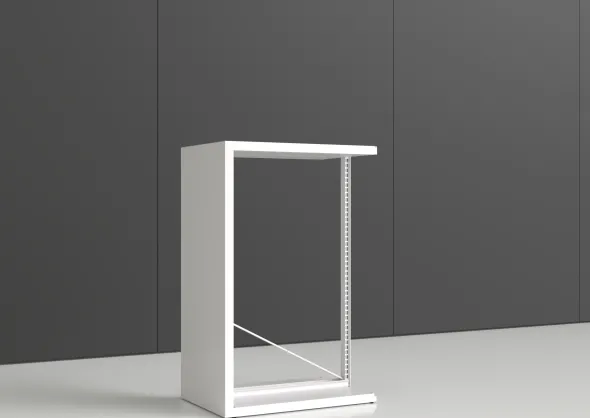Rayonnage double face Nova - habillage métal - l. 95 x h. 150 x pr. 65 cm - élément départ