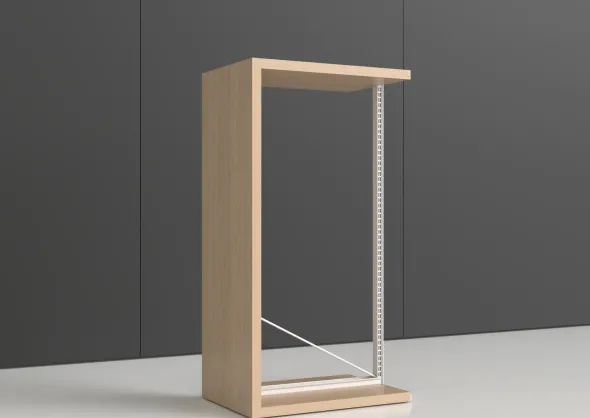 Rayonnage double face Nova - habillage stratifié - l. 95 x h. 180 x pr. 65 cm - élément départ
