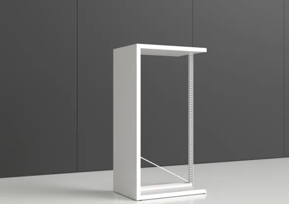 Rayonnage double face Nova - habillage métal - l. 95 x h. 180 x pr. 65 cm - élément départ