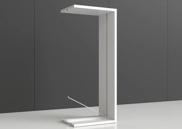 Rayonnage double face Nova - habillage métal - l. 95 x h. 230 x pr. 65 cm - élément final