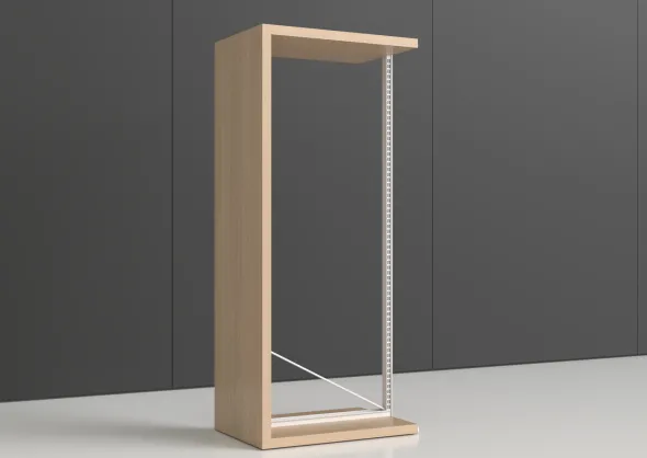 Rayonnage double face Nova - habillage stratifié - l. 95 x h. 220 x pr. 65 cm - élément départ