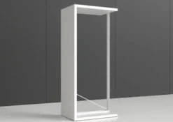 Rayonnage double face Nova - habillage métal - l. 95 x h. 220 x pr. 65 cm - élément départ