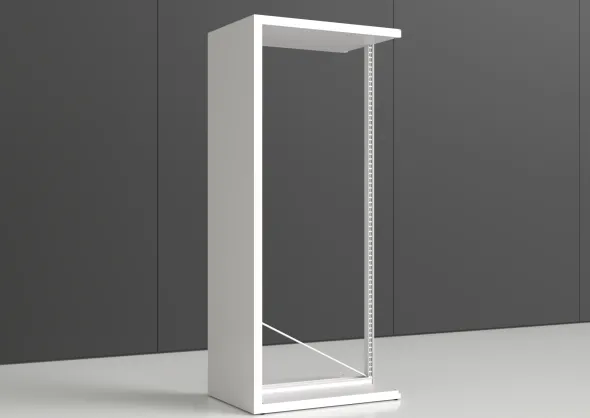 Rayonnage double face Nova - habillage métal - l. 95 x h. 220 x pr. 65 cm - élément départ
