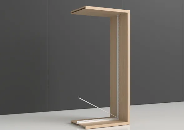 Rayonnage double face Nova - habillage stratifié - l. 95 x h. 220 x pr. 65 cm - élément final