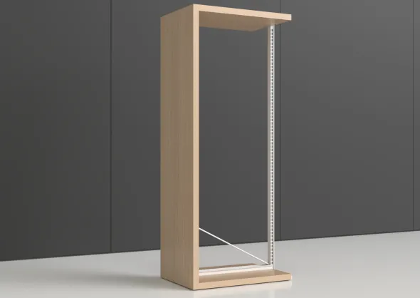 Rayonnage double face Nova - habillage stratifié - l. 95 x h. 230 x pr. 65 cm - élément départ