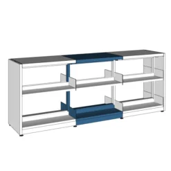 Rayonnage droit double face London - l. 75 x h. 92 x pr. 57 cm - élément suivant
