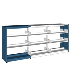 Rayonnage droit double face London - habillage médium laqué - l. 96 x h. 122 x pr. 57 cm - élément départ