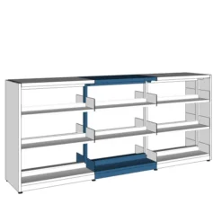 Rayonnage droit double face London - l. 90 x h. 122 x pr. 57 cm - élément suivant