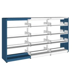 Rayonnage droit double face London - habillage médium laqué - l. 96 x h. 152 x pr. 57 cm - élément départ