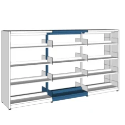 Rayonnage droit double face London - l. 90 x h. 152 x pr. 57 cm - élément suivant