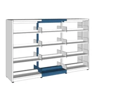 Rayonnage droit double face London - l. 75 x h. 152 x pr. 57 cm - élément suivant