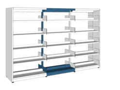 Rayonnage droit double face London - l. 90 x h. 182 x pr. 57 cm - élément suivant