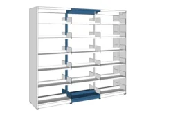 Rayonnage droit double face London - l. 75 x h. 212 x pr. 57 cm - élément suivant