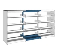 Rayonnage droit double face London - l. 90 x h. 152 x pr. 67 cm - élément suivant