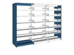 Rayonnage droit double face London - habillage médium laqué - l. 96 x h. 212 x pr. 67 cm - élément départ