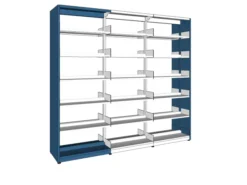 Rayonnage droit double face London - habillage médium laqué - l. 96 x h. 259 x pr. 67 cm - élément départ