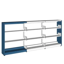 Rayonnage droit simple face London - habillage médium laqué - l. 96 x h. 122 x pr. 32 cm - élément départ