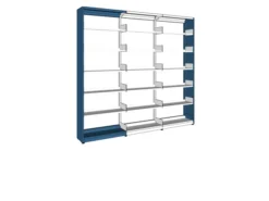 Rayonnage droit simple face London - habillage médium laqué - l. 96 x h. 259 x pr. 37 cm - élément départ